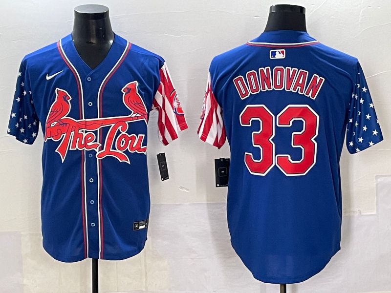 Men 2025 St.Louis Cardinals #33 Donovan Blue a generation of national flags Joint Name Nike MLB Jersey style 1->st.louis cardinals->MLB Jersey